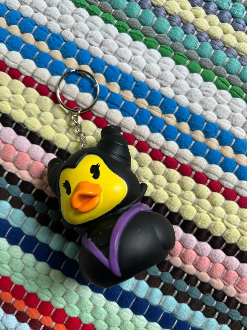 Disney's Maleficent Rubber Ducky Keychain Trinket Charm